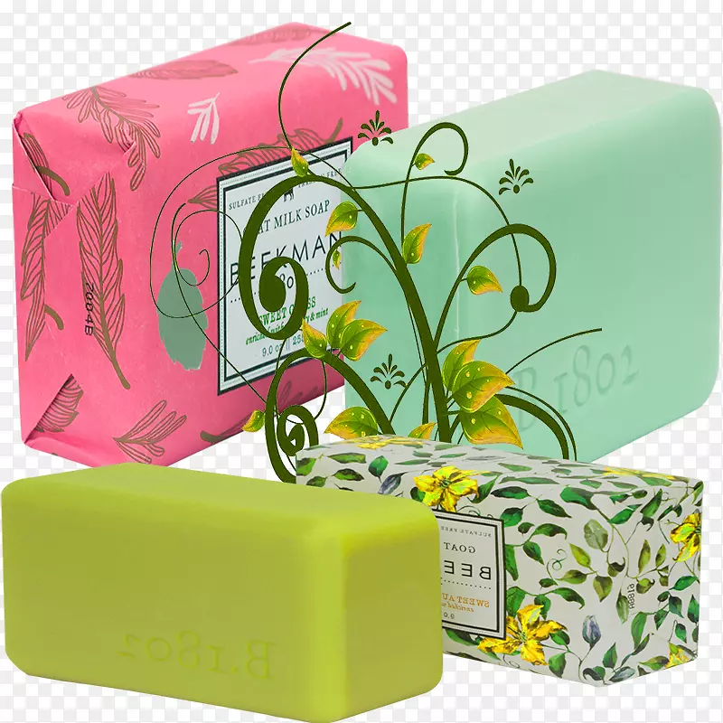 粉色小清新绿茶洗浴专用手工皂