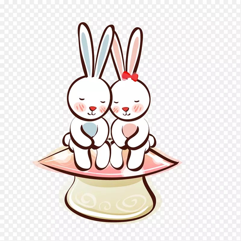 手绘情侣小兔子设计