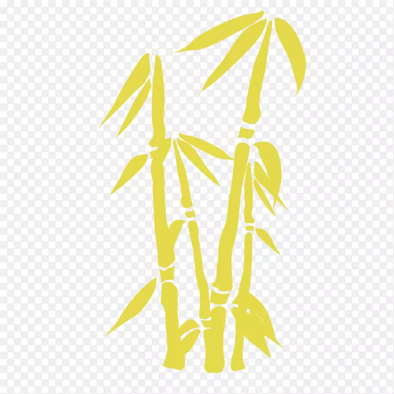 几根金黄色竹子带金色竹叶矢量