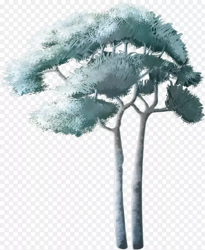 淡雅清新风松树——植树节免扣素材