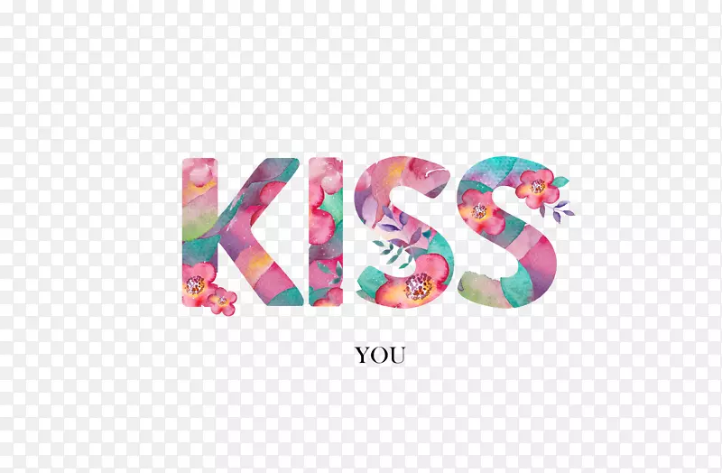KISS英文水彩字母