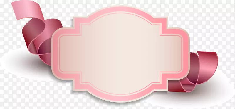 粉色绸带标签