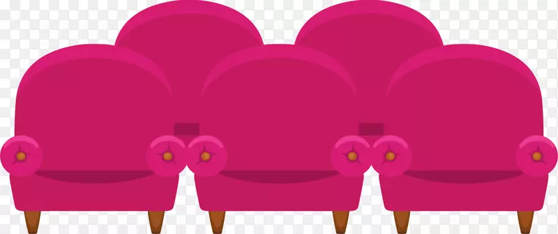 紫色立体电影院椅子
