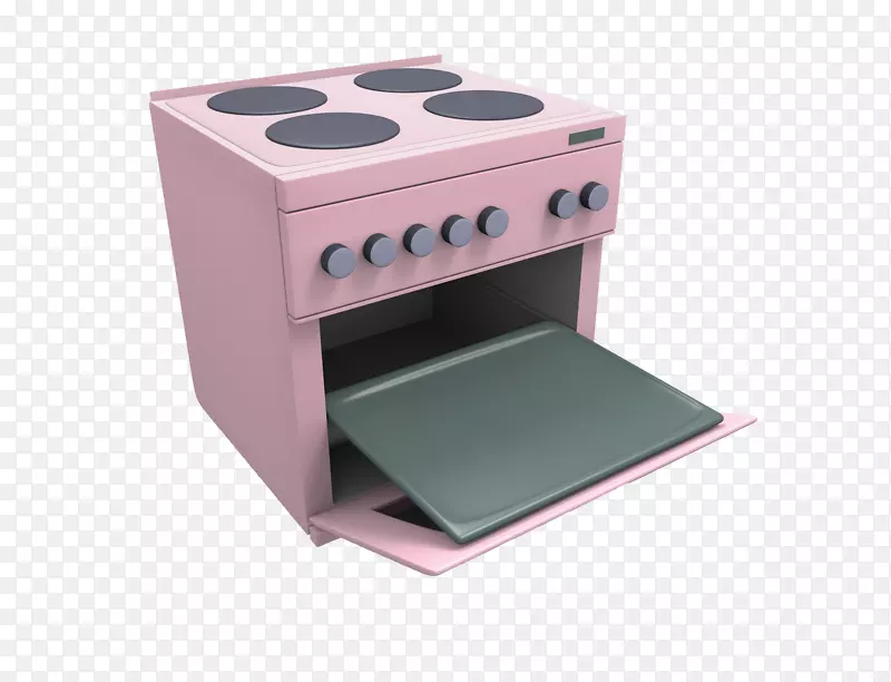 粉色手绘灶台烤箱
