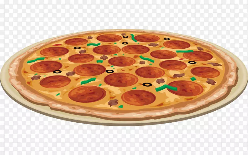 卡通简约美食装饰广告设计披萨