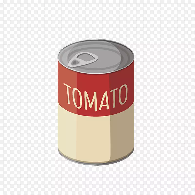 卡通手绘番茄酱罐头素材