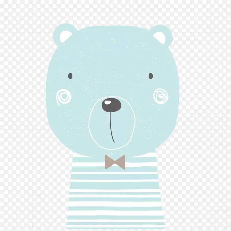 淡蓝色小熊矢量手绘