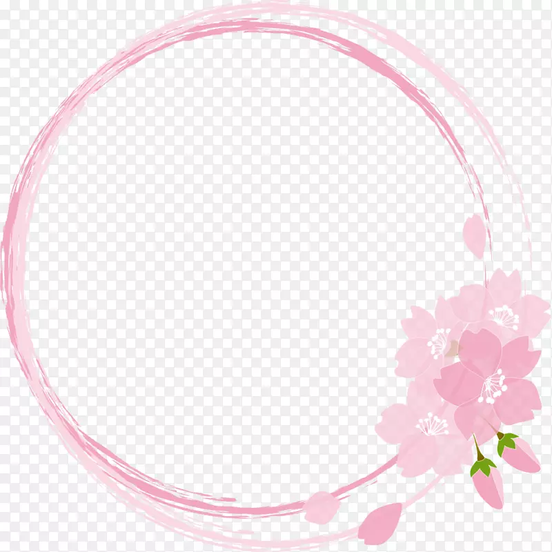 粉色春季梦幻花圈