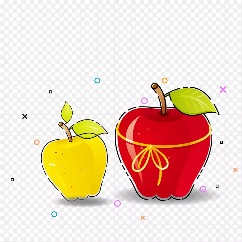 卡通苹果设计元素手绘