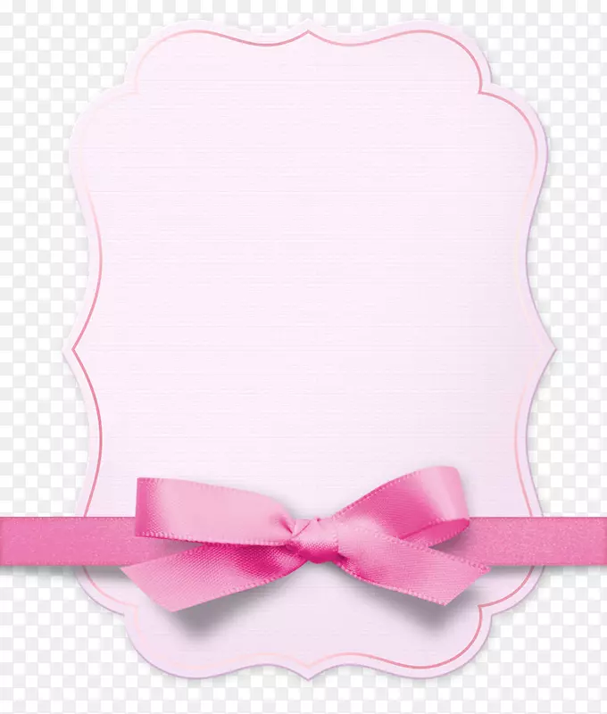 三八节装饰粉色蝴蝶结卡片插图