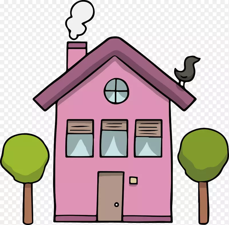 可爱紫色小房子