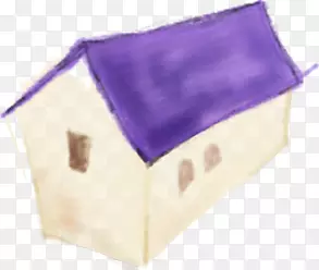 紫色手绘卡通房子