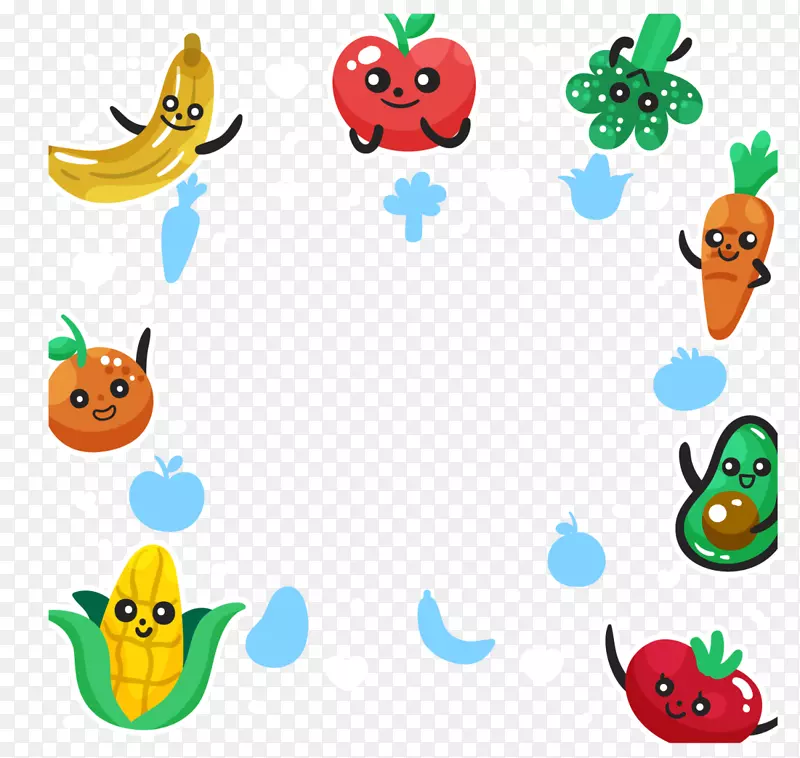 彩色卡通水果框架