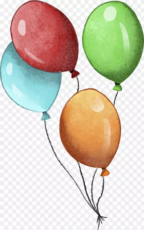 儿童节手绘多彩气球