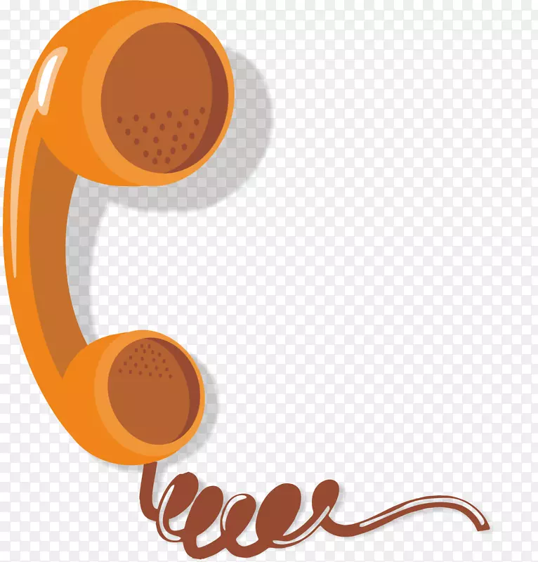 电话 矢量电话 卡通电话  橙色电话