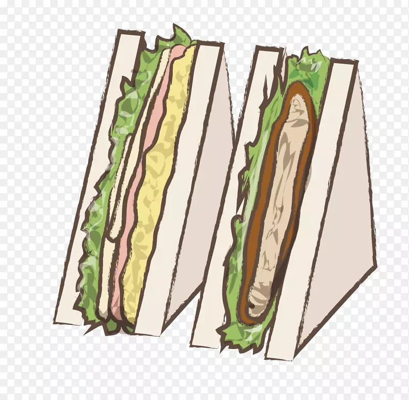手绘卡通美味三明治