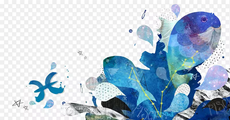 可爱卡通十二星座之双鱼座