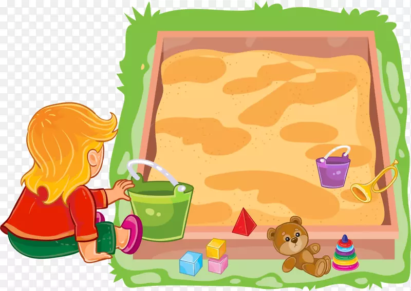 儿童节玩沙子的男孩