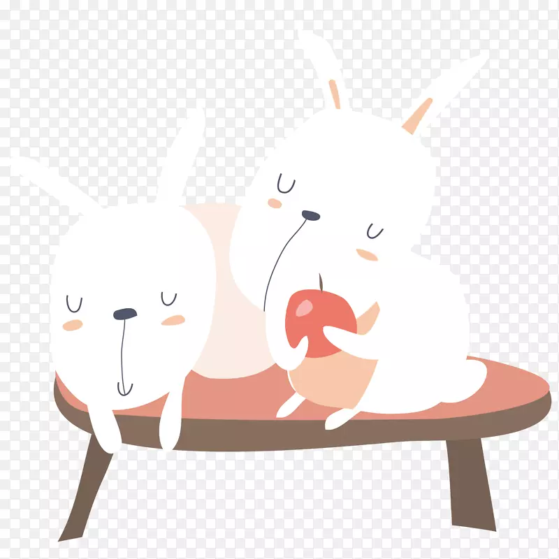 白色兔子矢量卡通