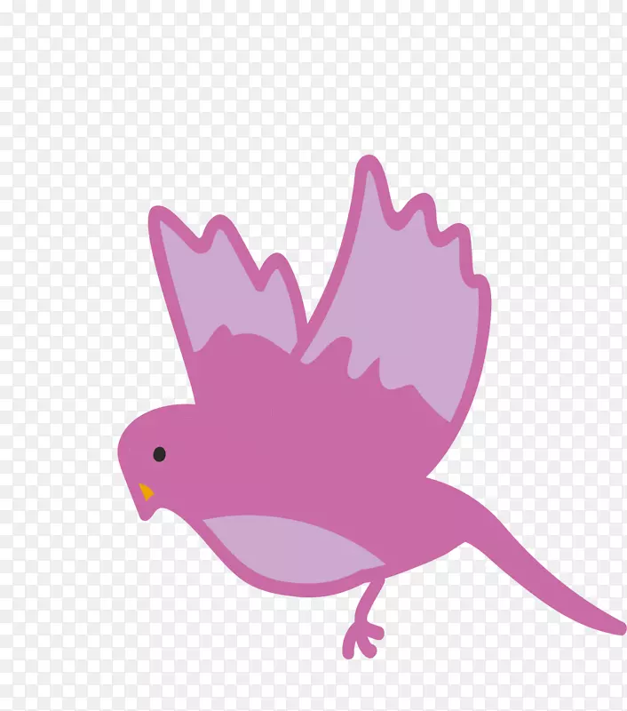 紫色小鸟世界湿地日卡通手绘彩绘