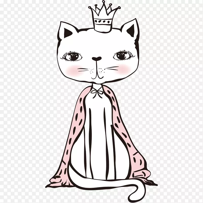 卡通戴皇冠的猫咪