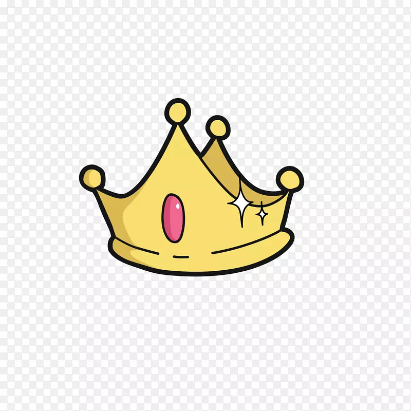 金色的皇冠黑色线条免抠素材