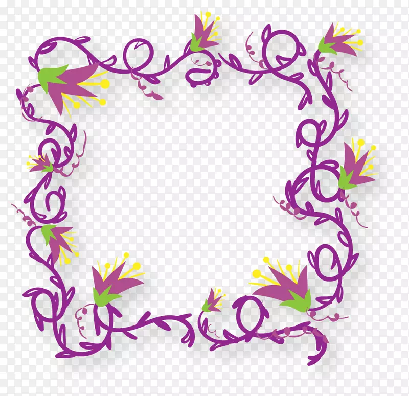 紫色花朵藤蔓框架