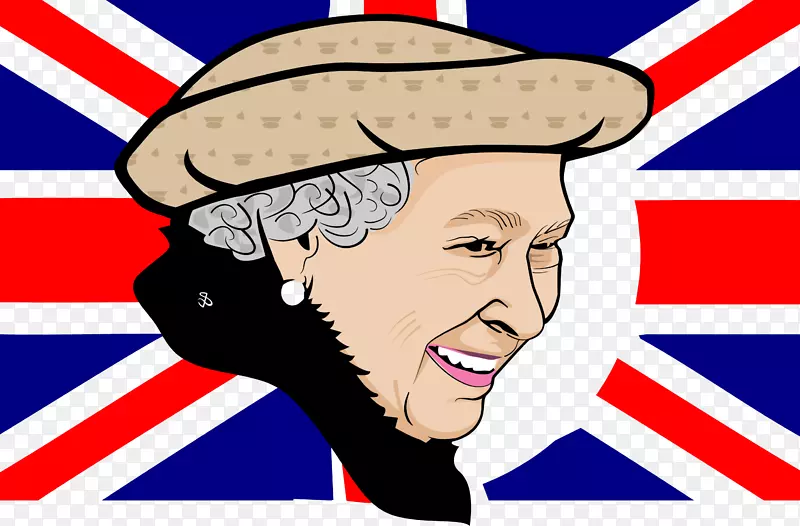 矢量手绘英国女王