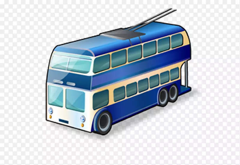 卡通双层巴士公交车