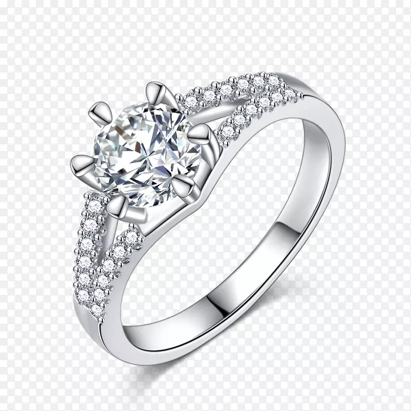六爪莫桑钻戒锆石交叉戒指钻石