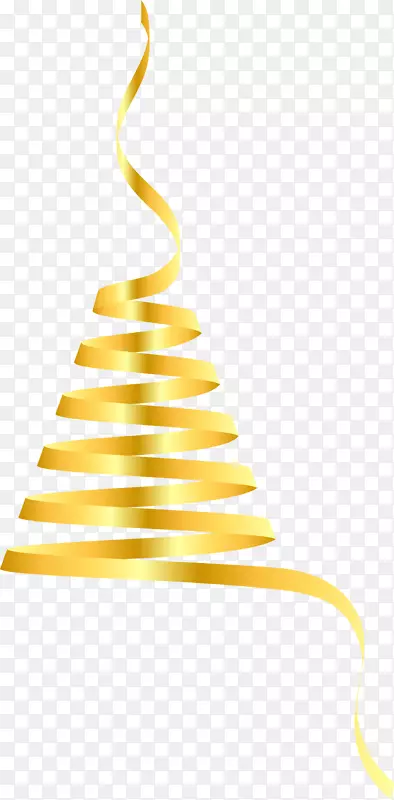 金色闪耀彩带圣诞树