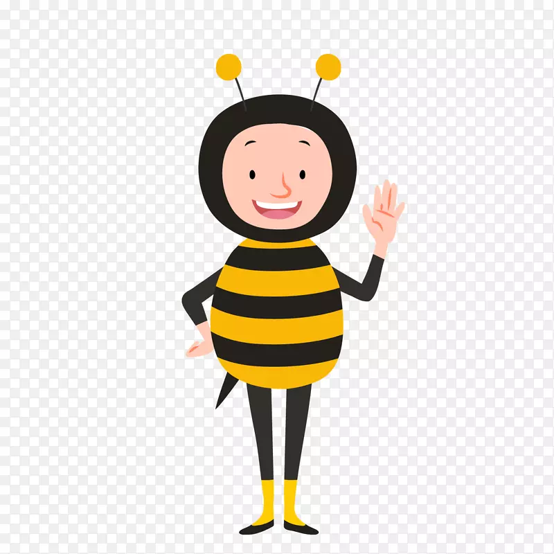 一个装扮成蜜蜂的人