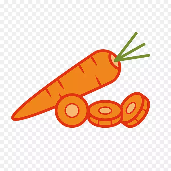 胡萝卜，切块，胡萝卜手绘，胡萝卜扁平化