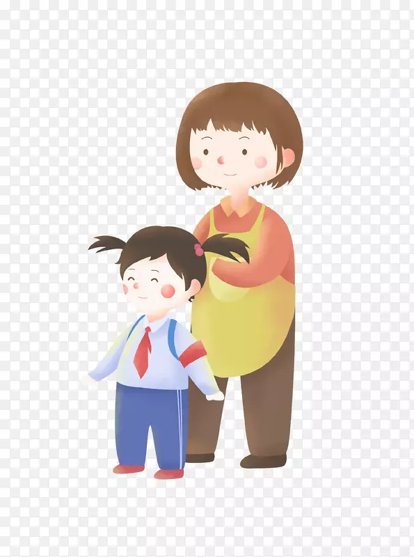 卡通手绘慈爱的母亲插画PNG图片素材下载_图片编号7297492-PNG素材网