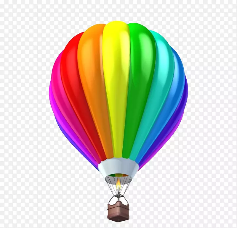 炫彩热气球png