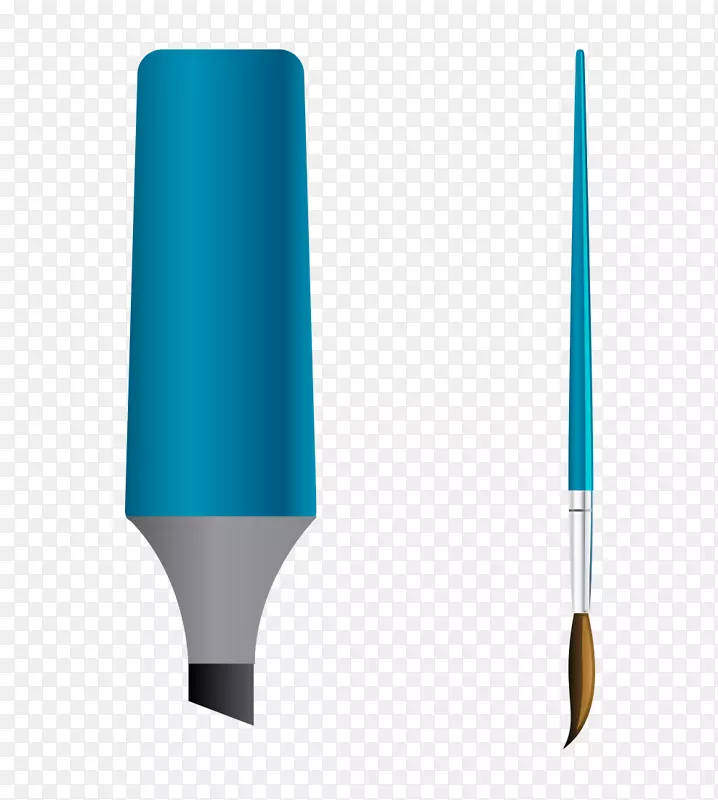 蓝色对比大小铅笔矢量