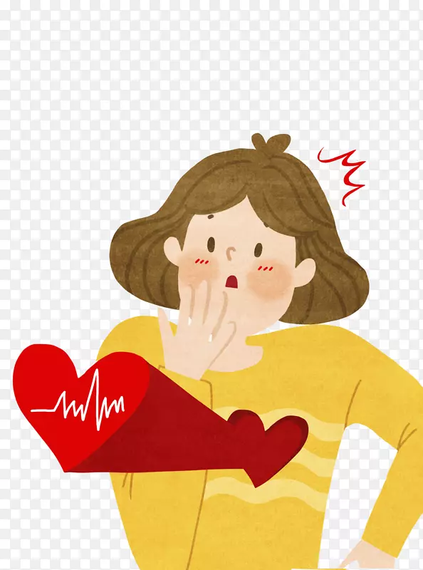 卡通心动的女人免抠图PNG图片素材下载_图片编号7300689-PNG素材网