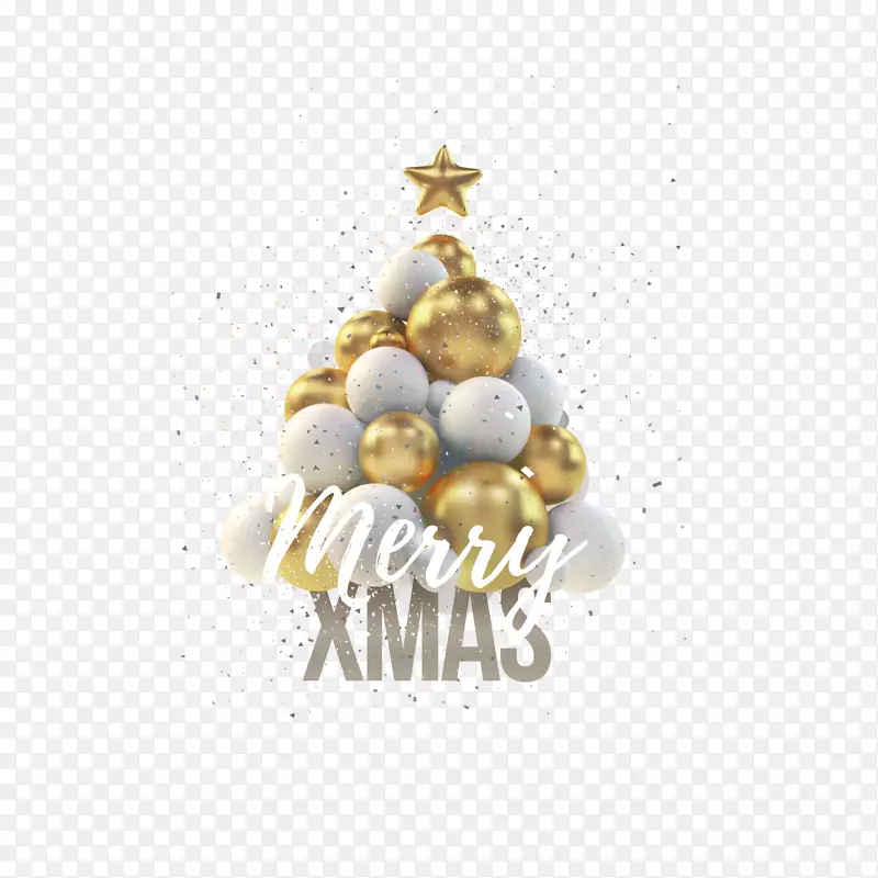 白色和金色的球体圣诞树