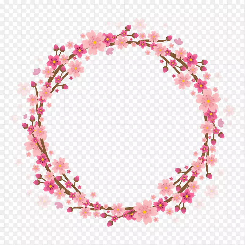 春天粉色桃花边框