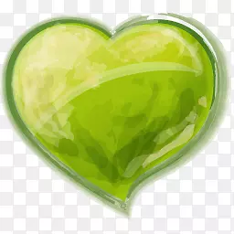 赫兹绿色心Valentine-heart-icons