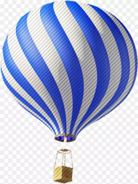蓝白条纹设计热气球卡通效果