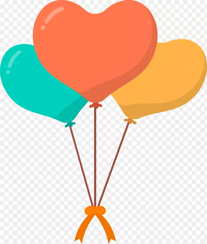 情人节爱心气球漂浮图案