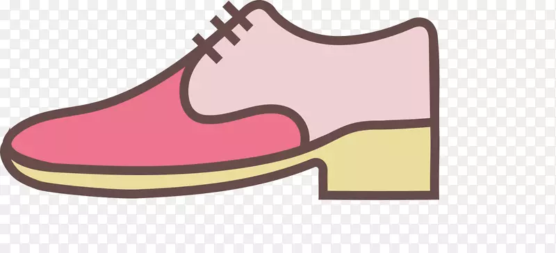 粉色手绘皮鞋元素