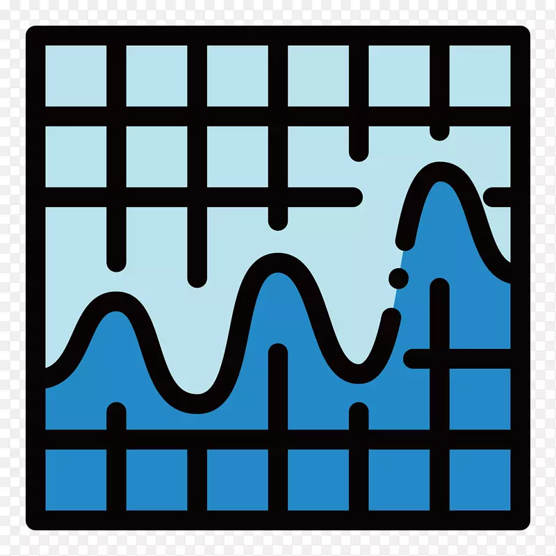 蓝色起伏数据分析元素
