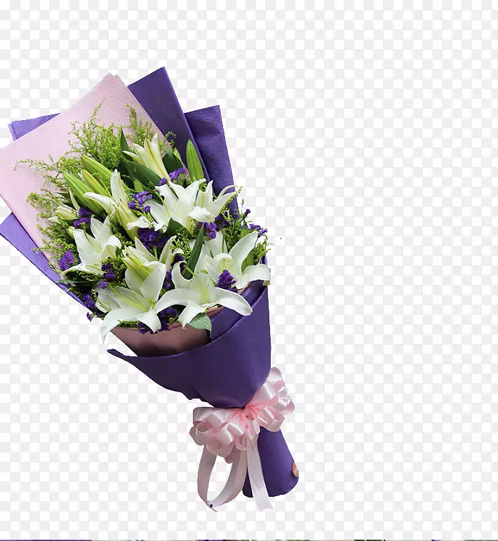紫色包装百合花