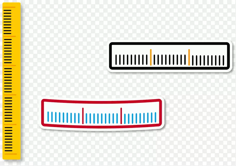 有刻度的矢量卡通尺子
