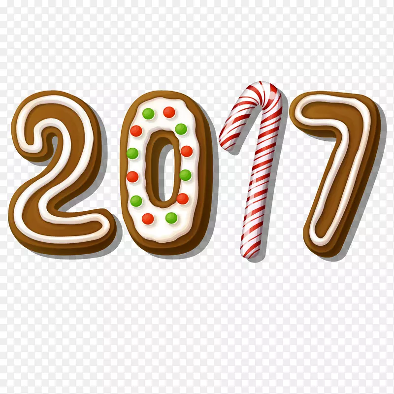 2017饼干艺术字矢量图