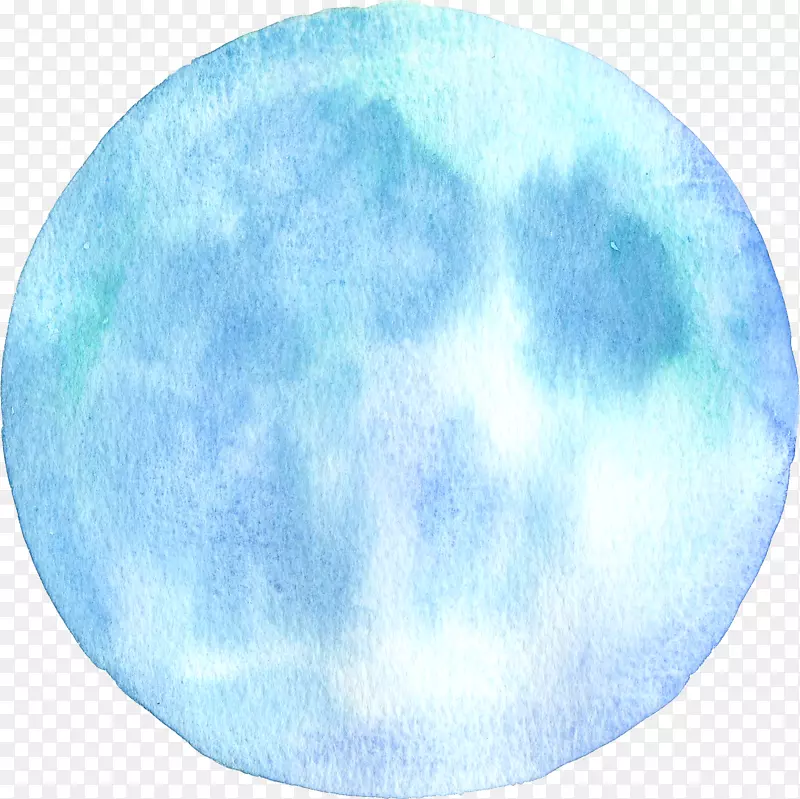 清新的水彩月球