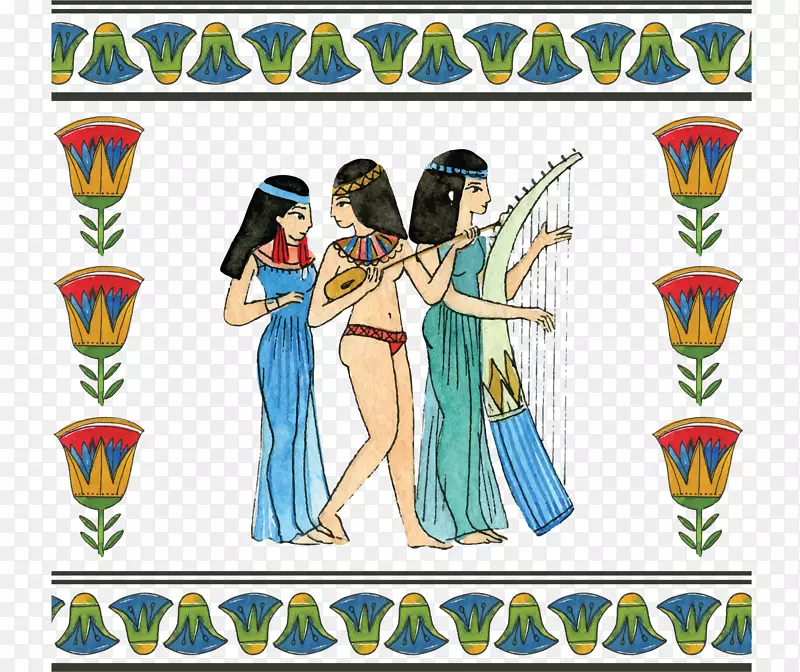 手绘风埃及文化人物
