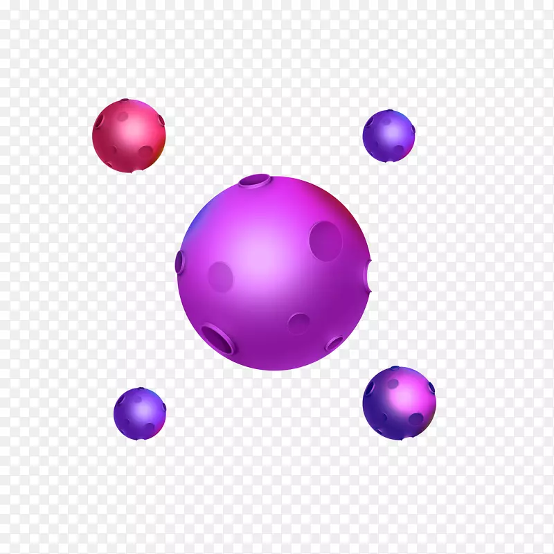 紫色圆弧星球科技元素